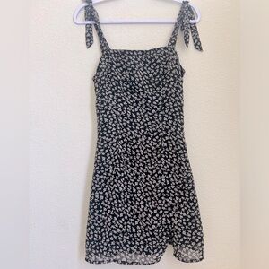 Black + Pink Floral XS Dress with Bows